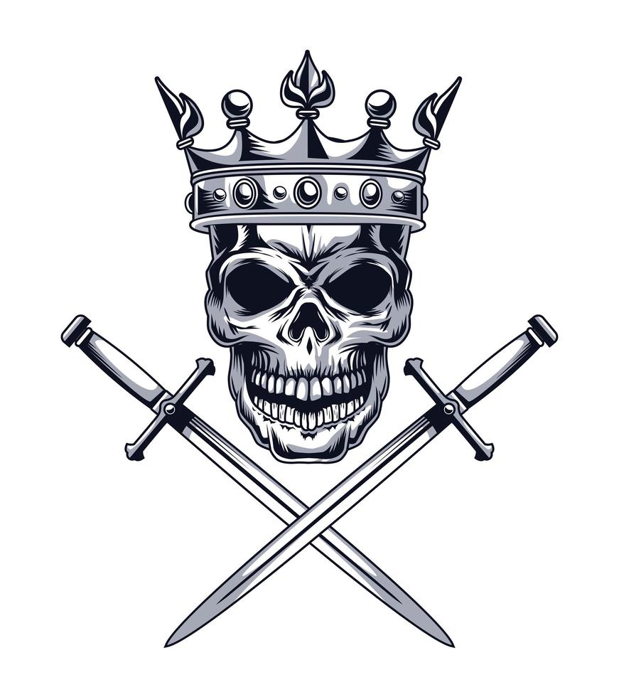 skull with swords vector