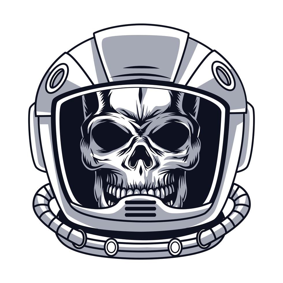 astronaut skull head vector