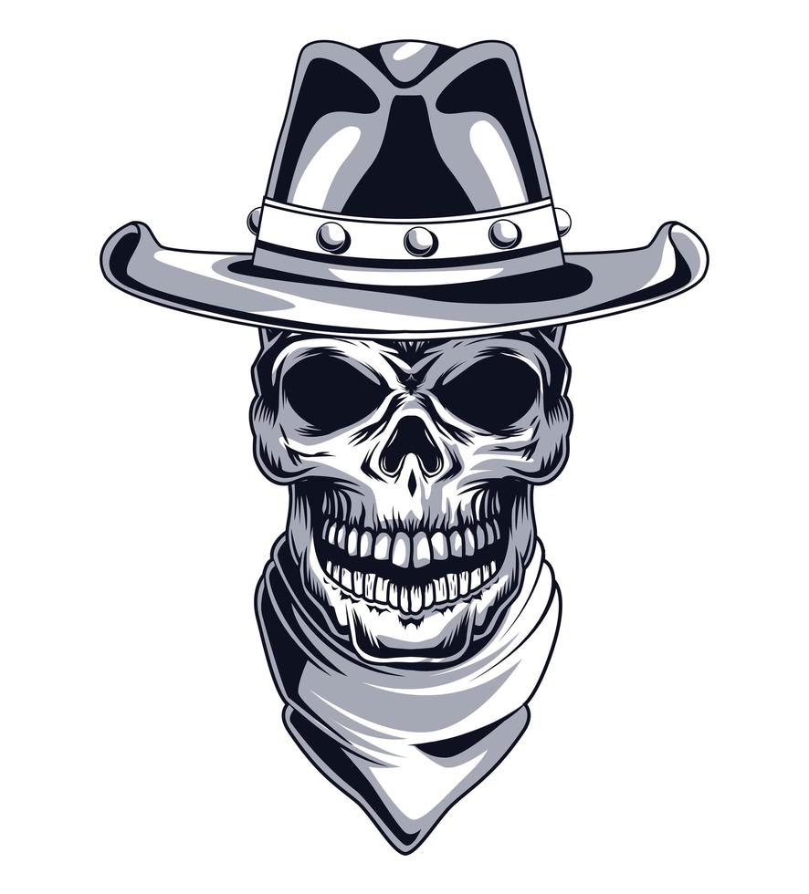 cowboy skull head vector