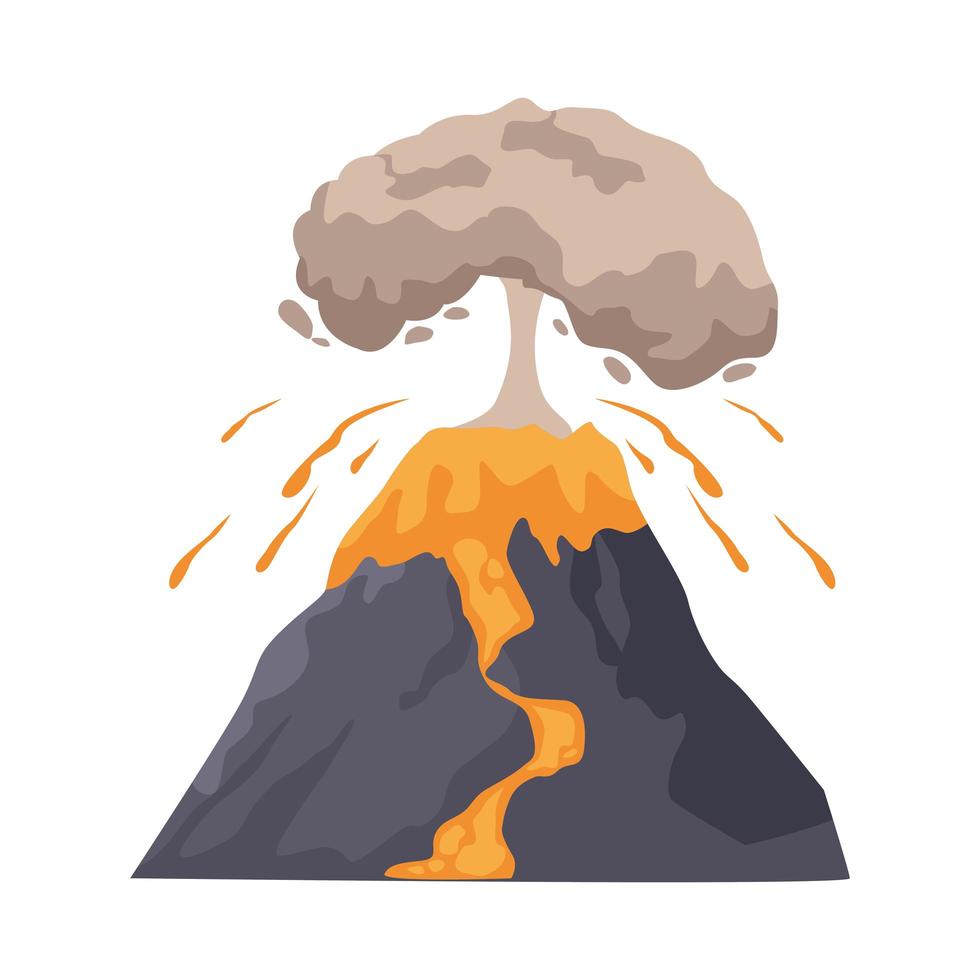 volcano eruption scene vector