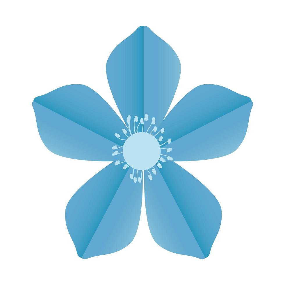 linda flor azul vector