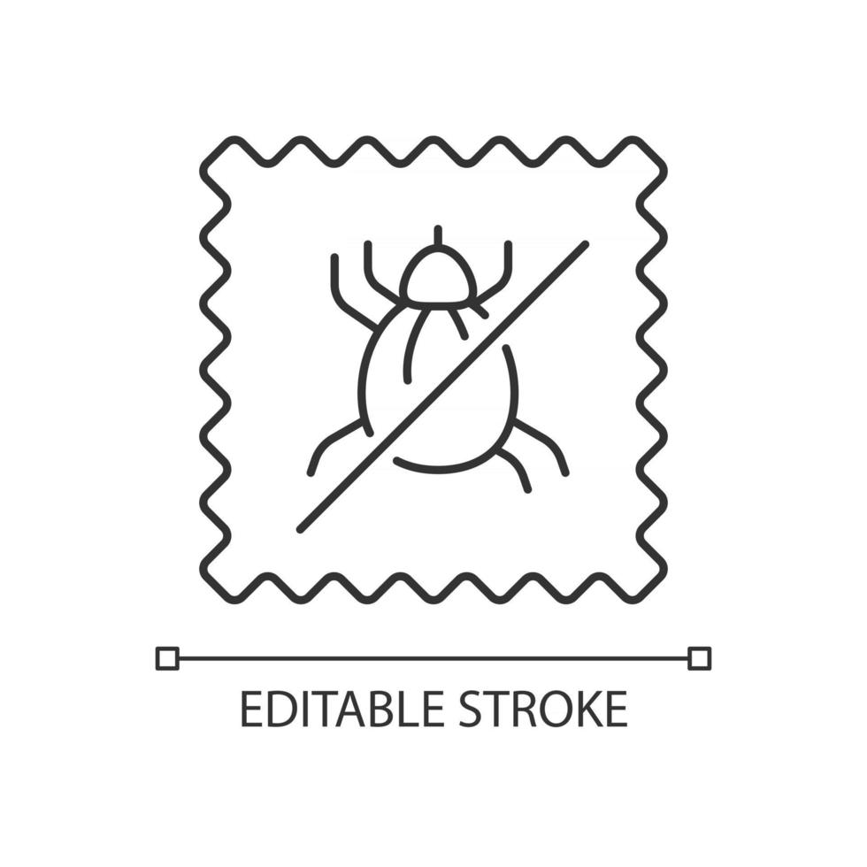 Dust mite proof textile quality linear icon vector