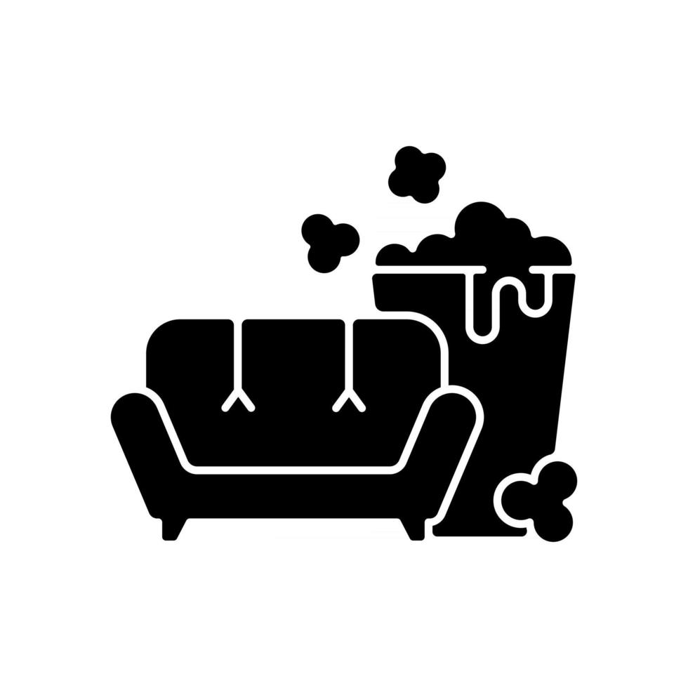 TV series streaming black glyph icon vector