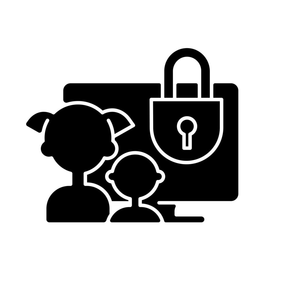 Parental control black glyph icon vector