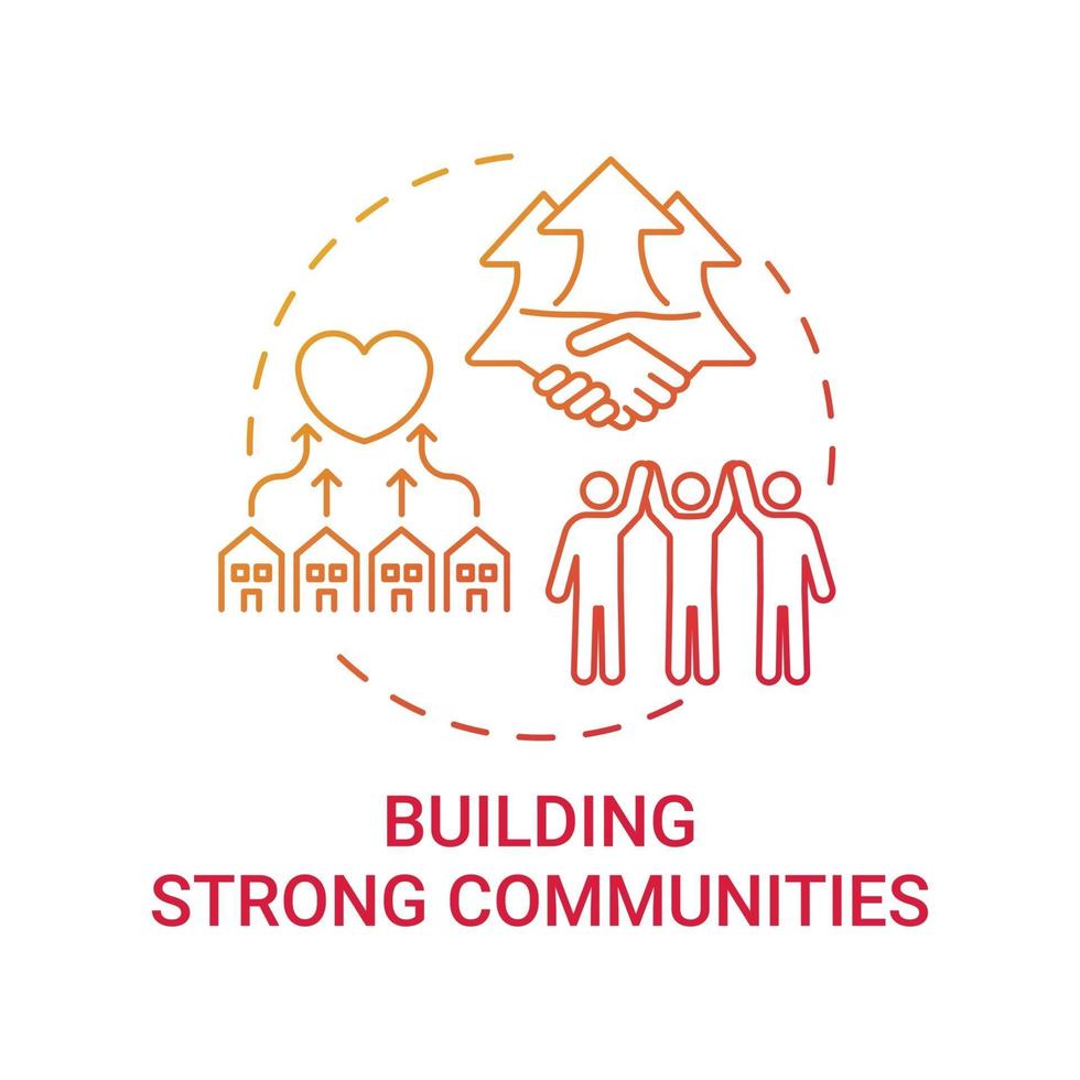 Building strong communities concept icon vector