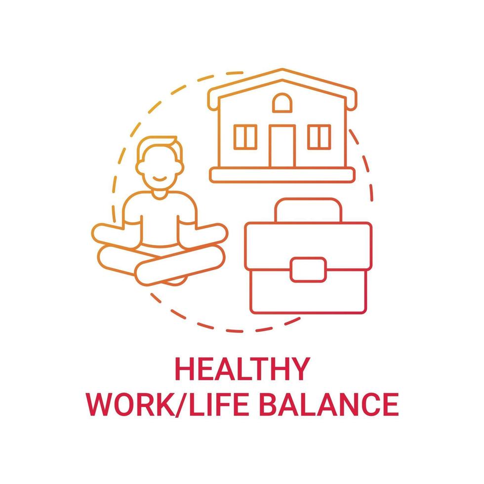 icono de concepto de equilibrio de vida laboral saludable vector