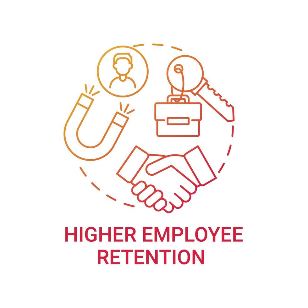 Higher employee retention concept icon vector
