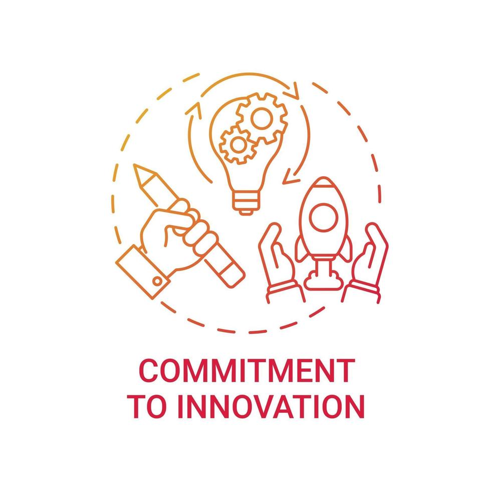 Commitment to innovation concept icon vector