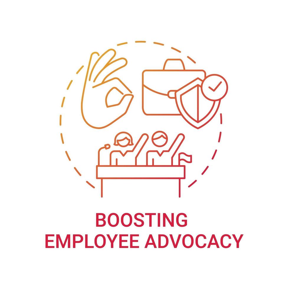 Boosting employee advocacy concept icon vector
