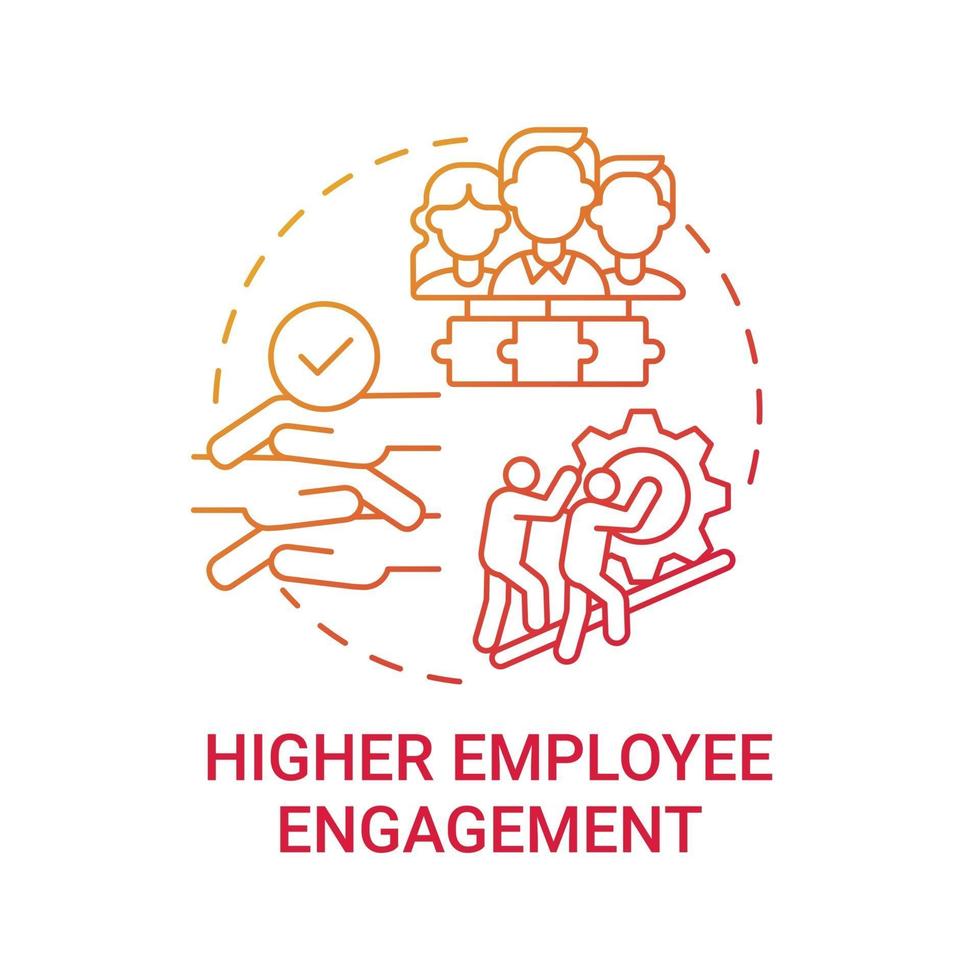 Higher employee engagement concept icon vector