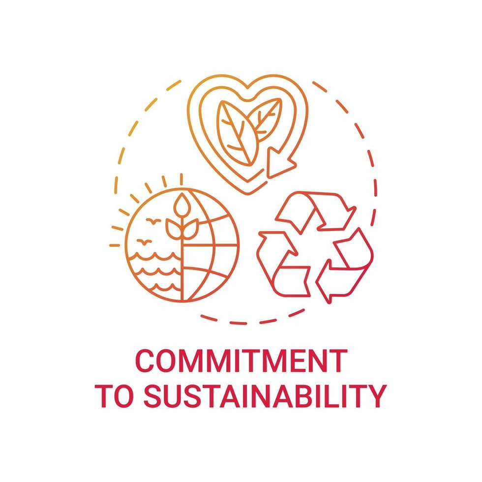 Commitment to sustainability concept icon vector