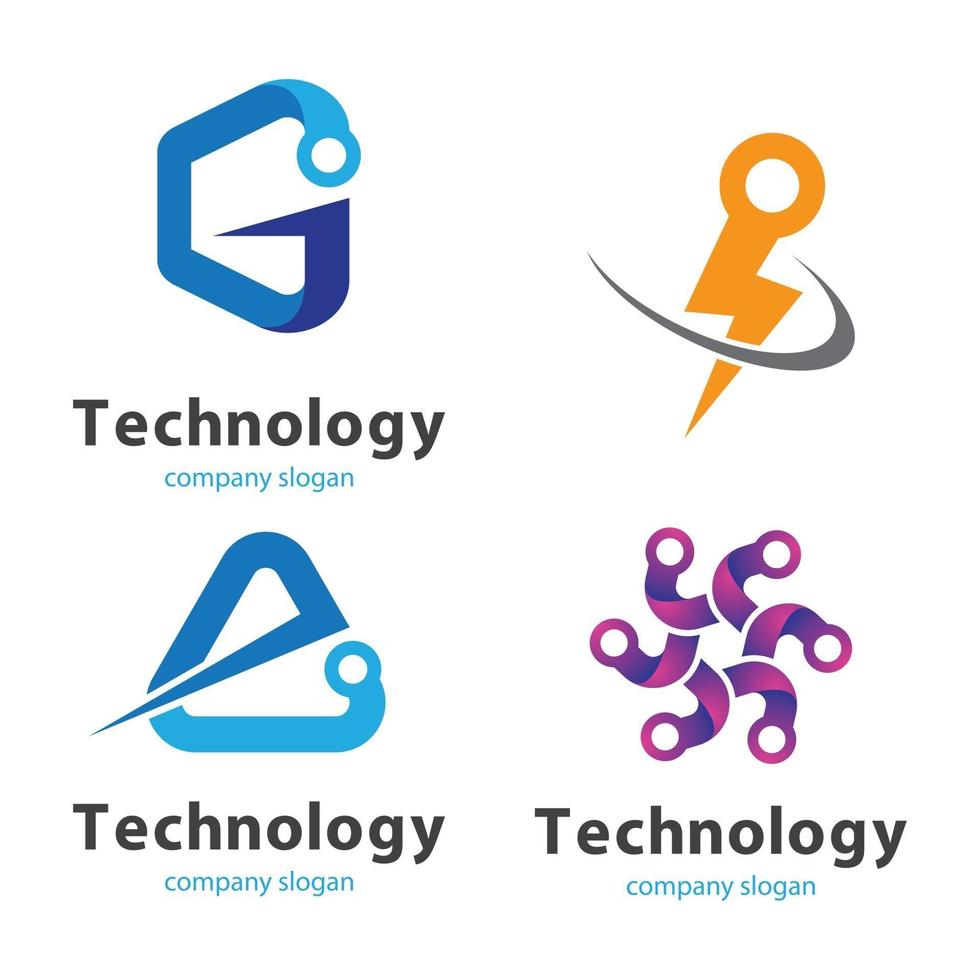 Technology logo images illustration vector