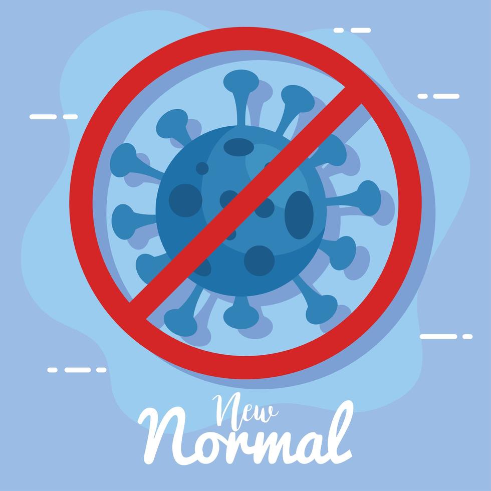 New normal covid 19 virus with ban vector design