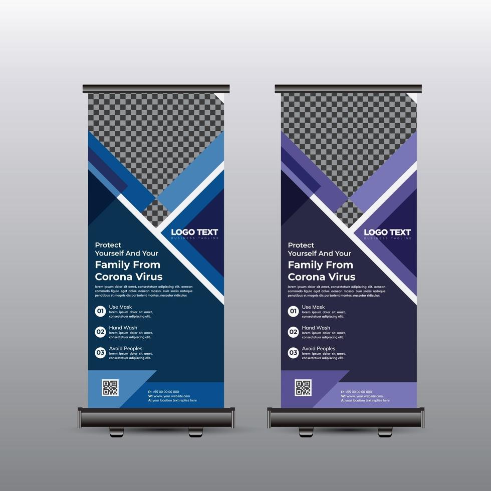 Covid 19 corona virus Roll Up Banner vector