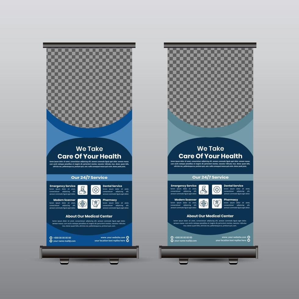 Healthcare and medical roll up design vector