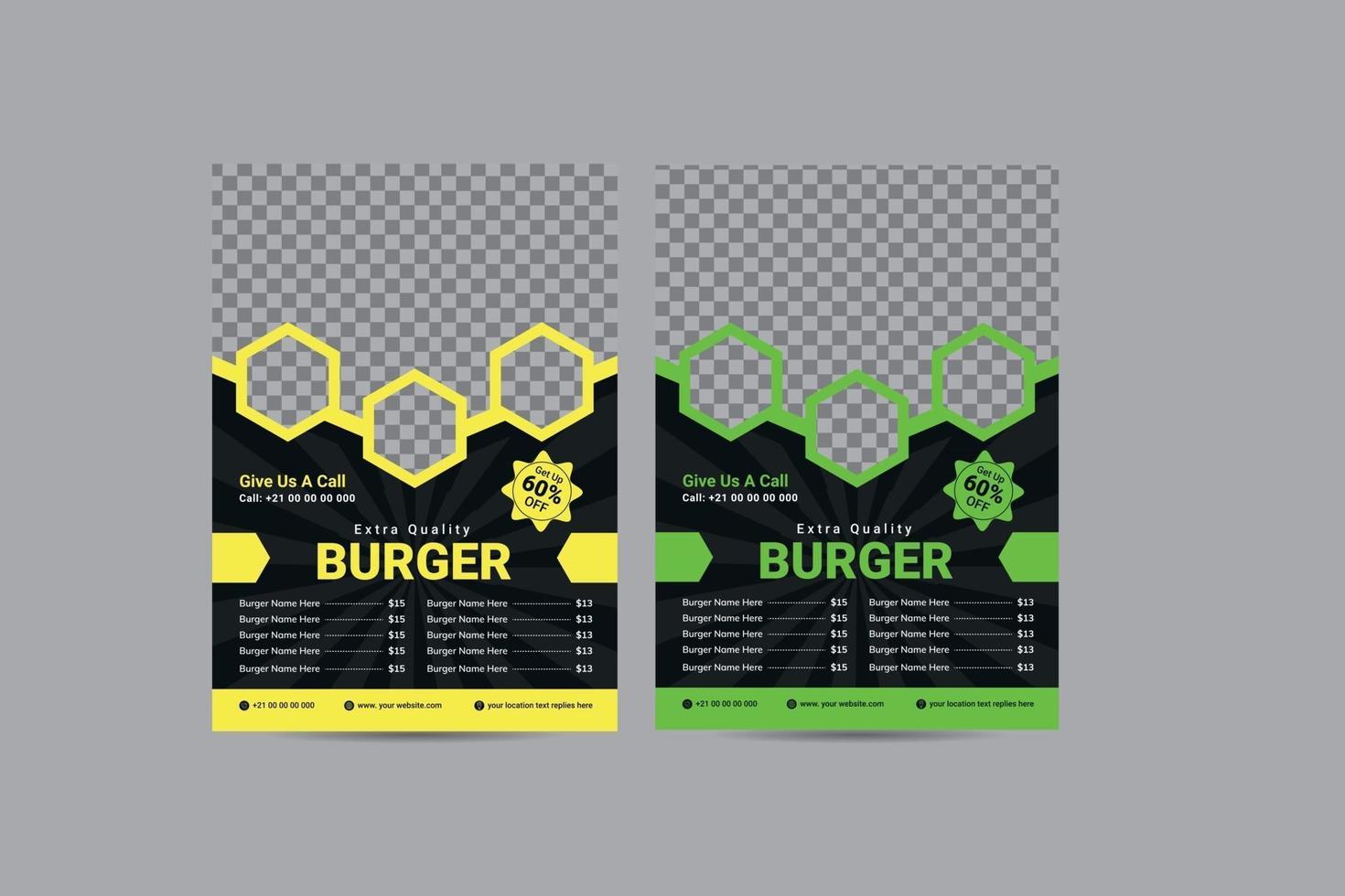 plantilla de diseño de menú de comida de hamburguesa vector