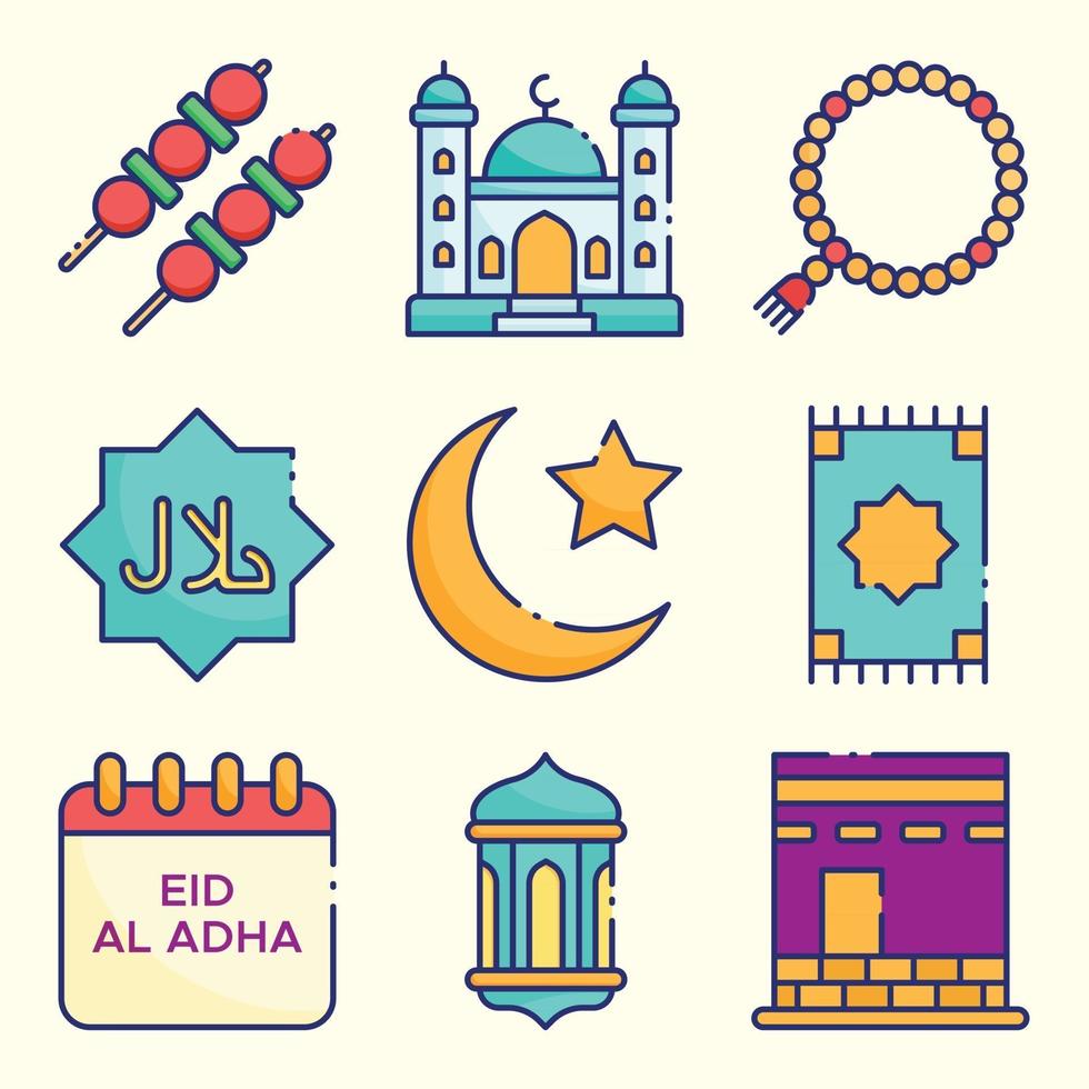 Eid Al Adha Icon Bundle vector