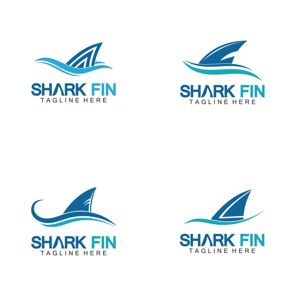 Diseño de ilustración de vector de logo de pez tiburón