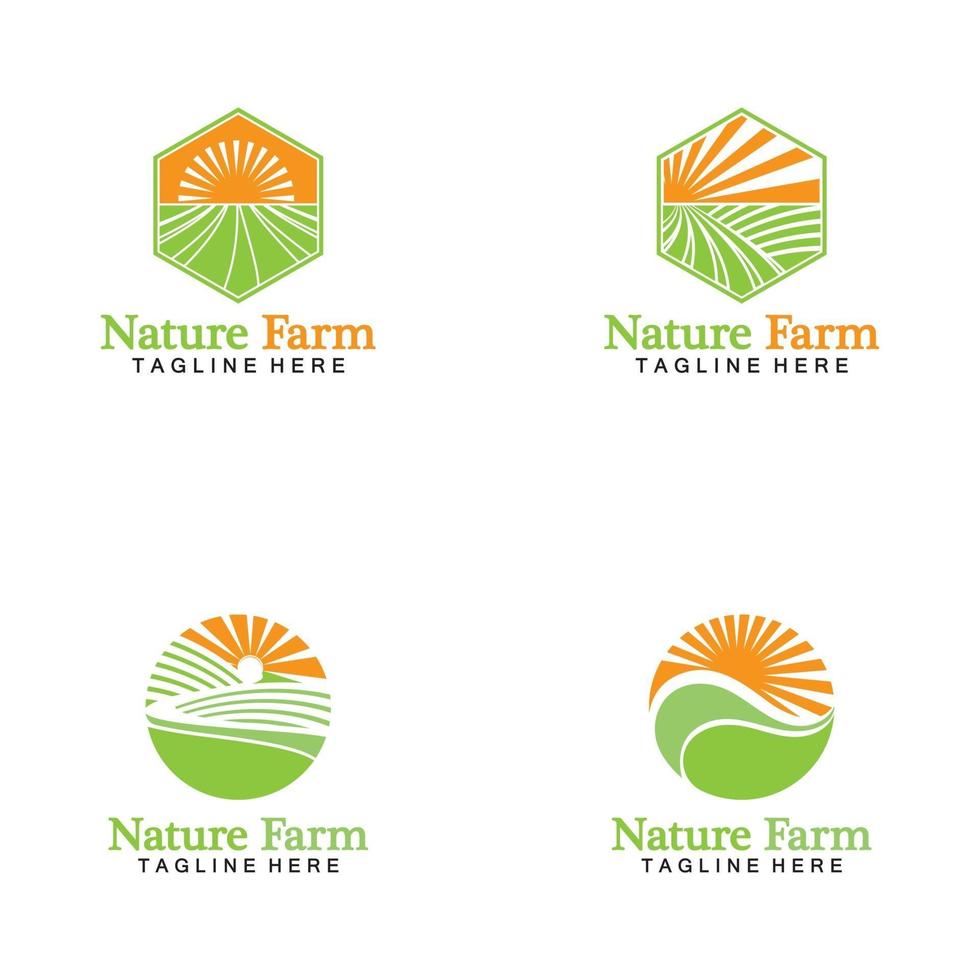 naturaleza, granja, y, agricultura, vector, logotipo vector