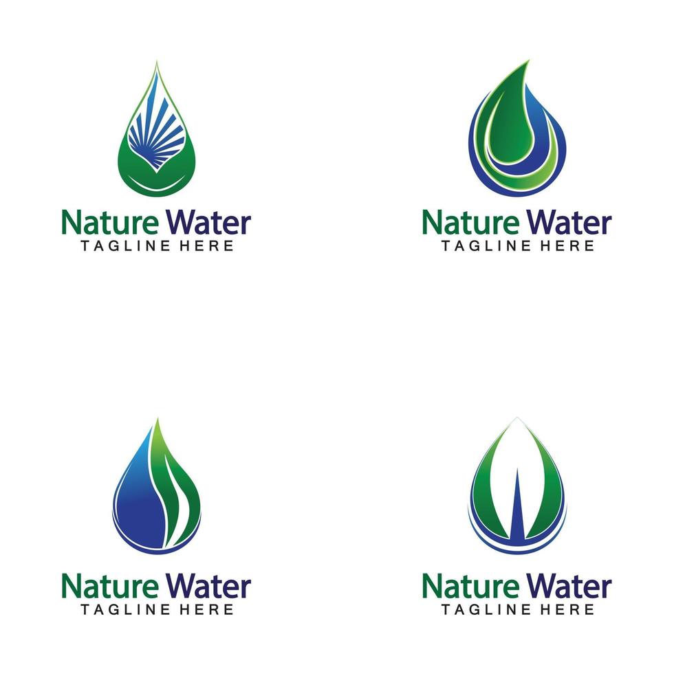 naturaleza agua logo vector icono