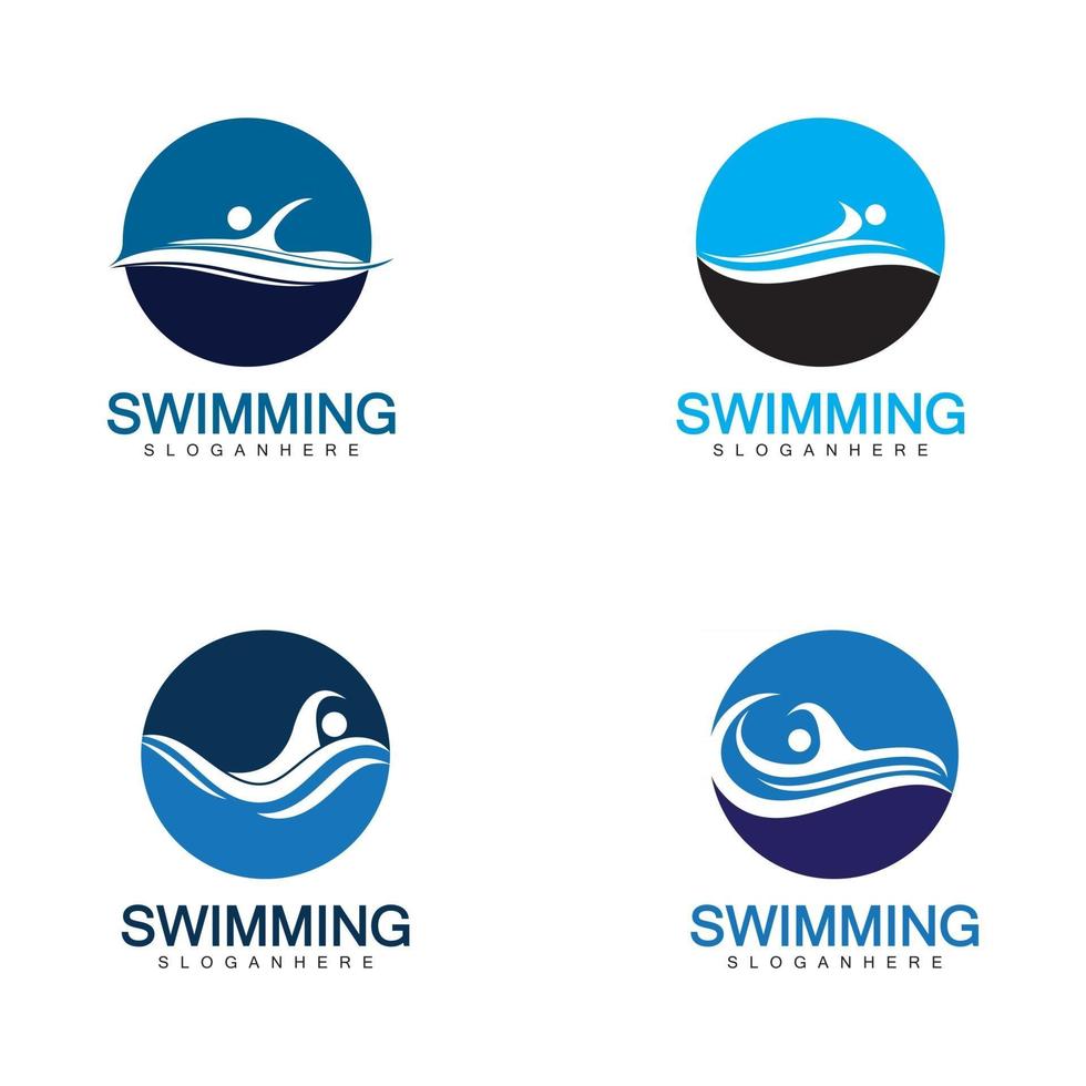 Swimming logo vector illustration design