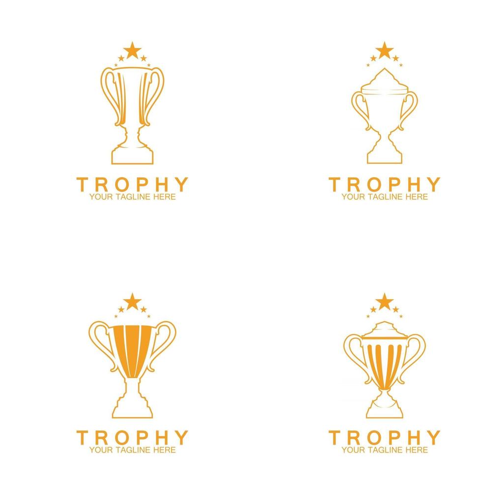 Trophy vector logo icon champions  trophy logo icon for winner award logo template