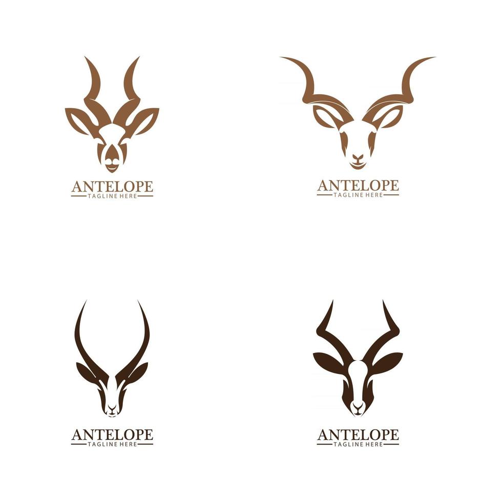 Antelope head logo vector icon illustration design template