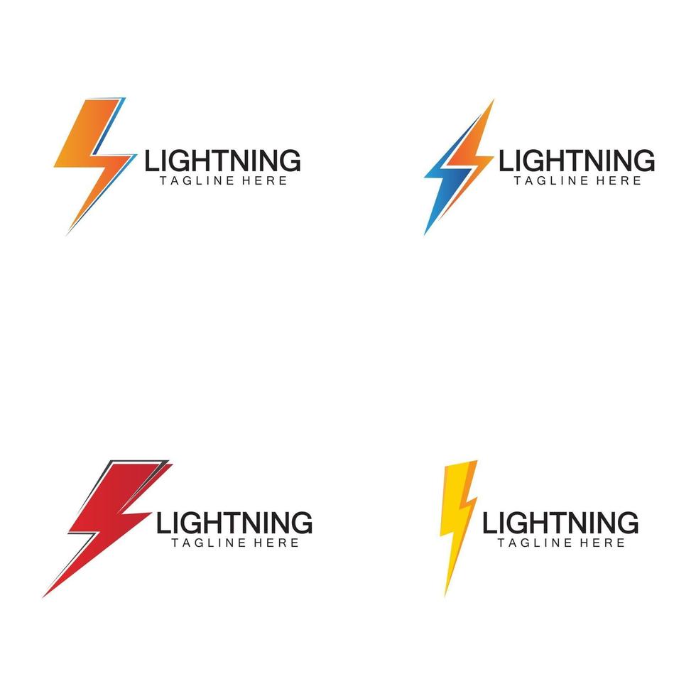 lightning thunder bolt electricity logo design template vector