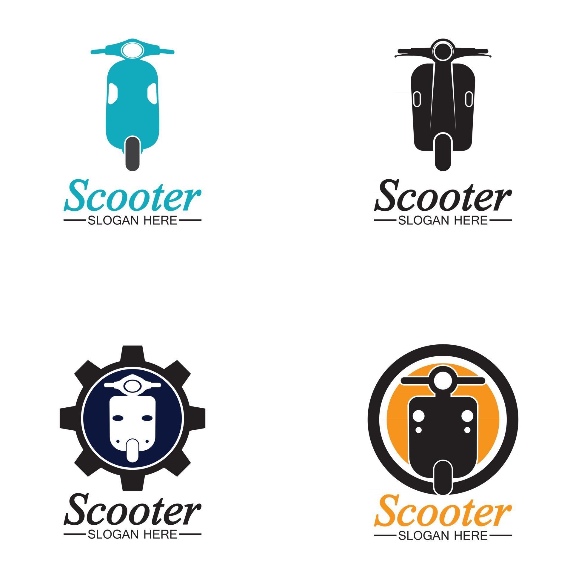 Moped scooter logo vector icon illustration 2499386 Vector Art at Vecteezy