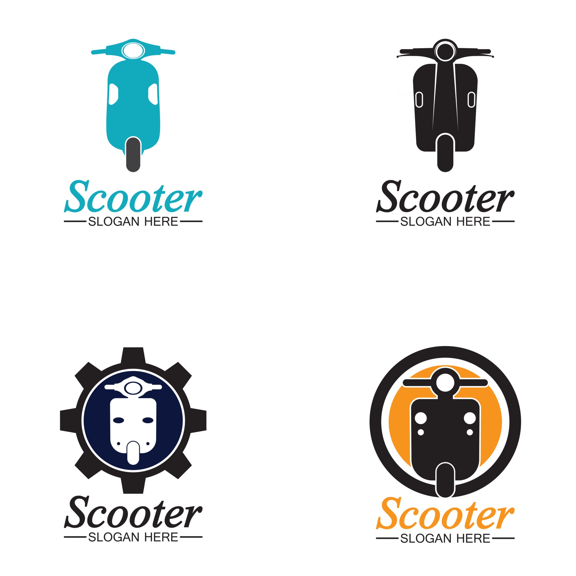 Moped scooter logo vector icon illustration 2499386 Vector Art at Vecteezy