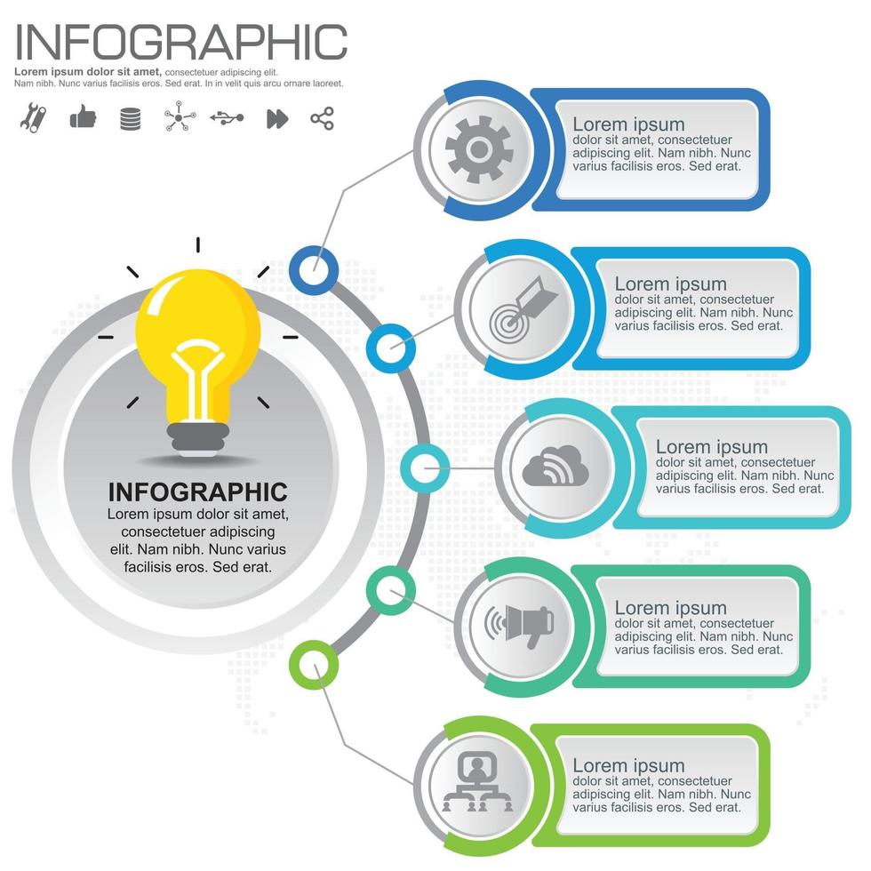 concepto de negocio de plantilla de infografía vectorial con opciones vector