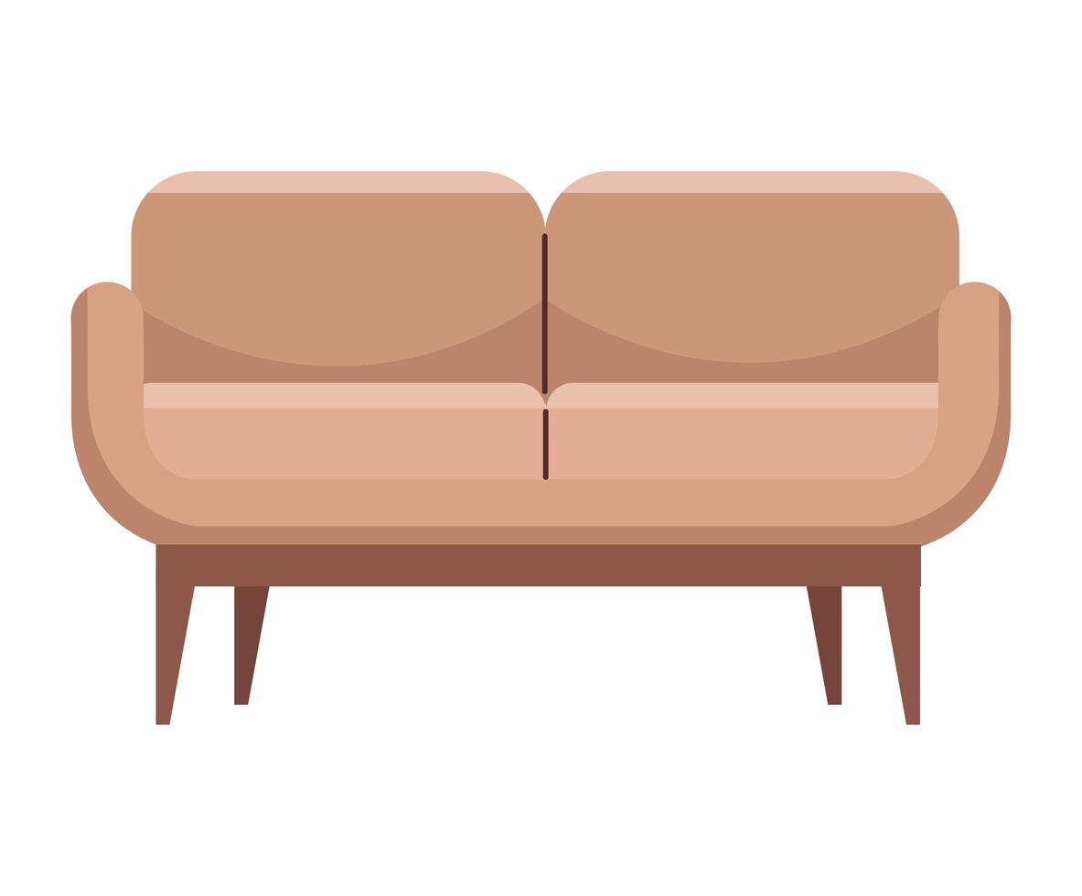 comfortable sofa livingroom forniture icon vector