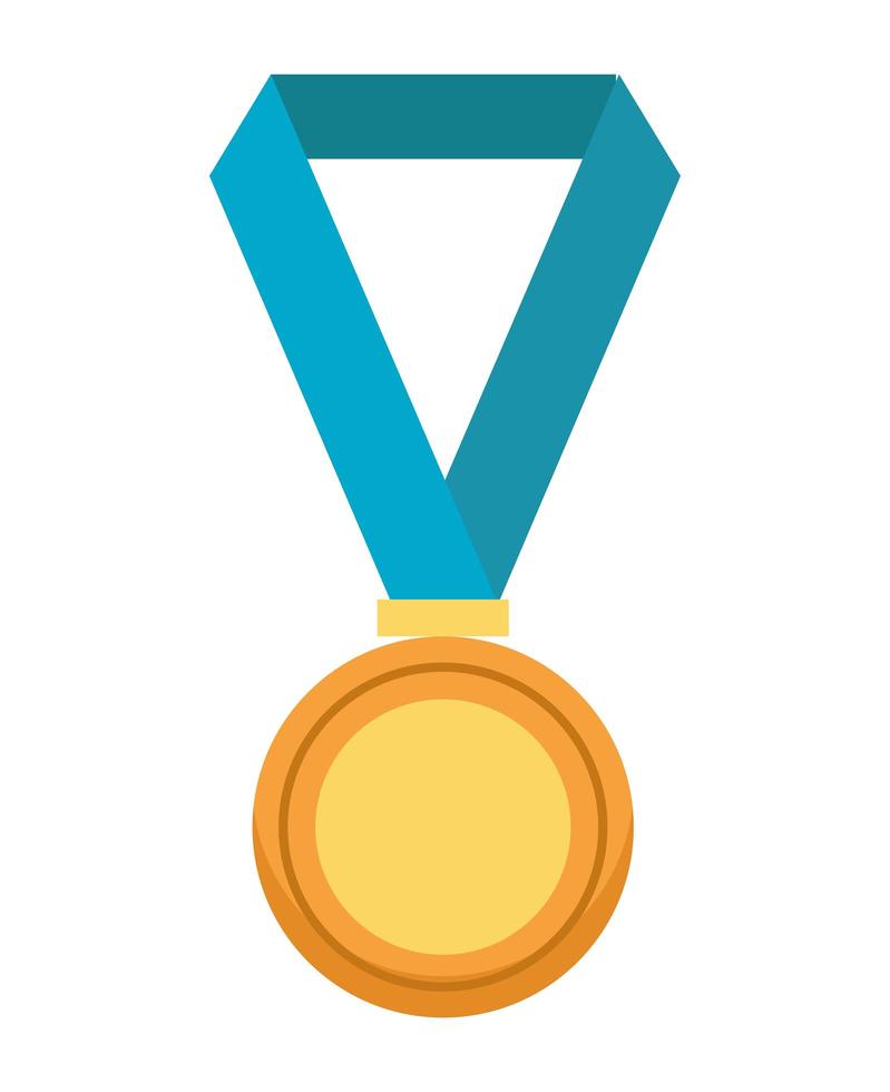 medalla, premio, dorado, aislado, icono vector