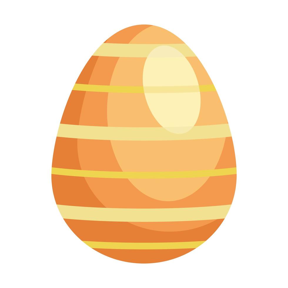easter egg golden painted isolated icon vector