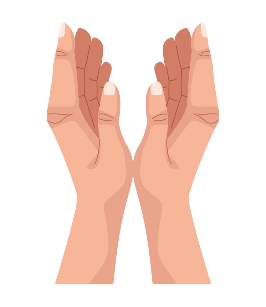 hands human open isolated icon vector