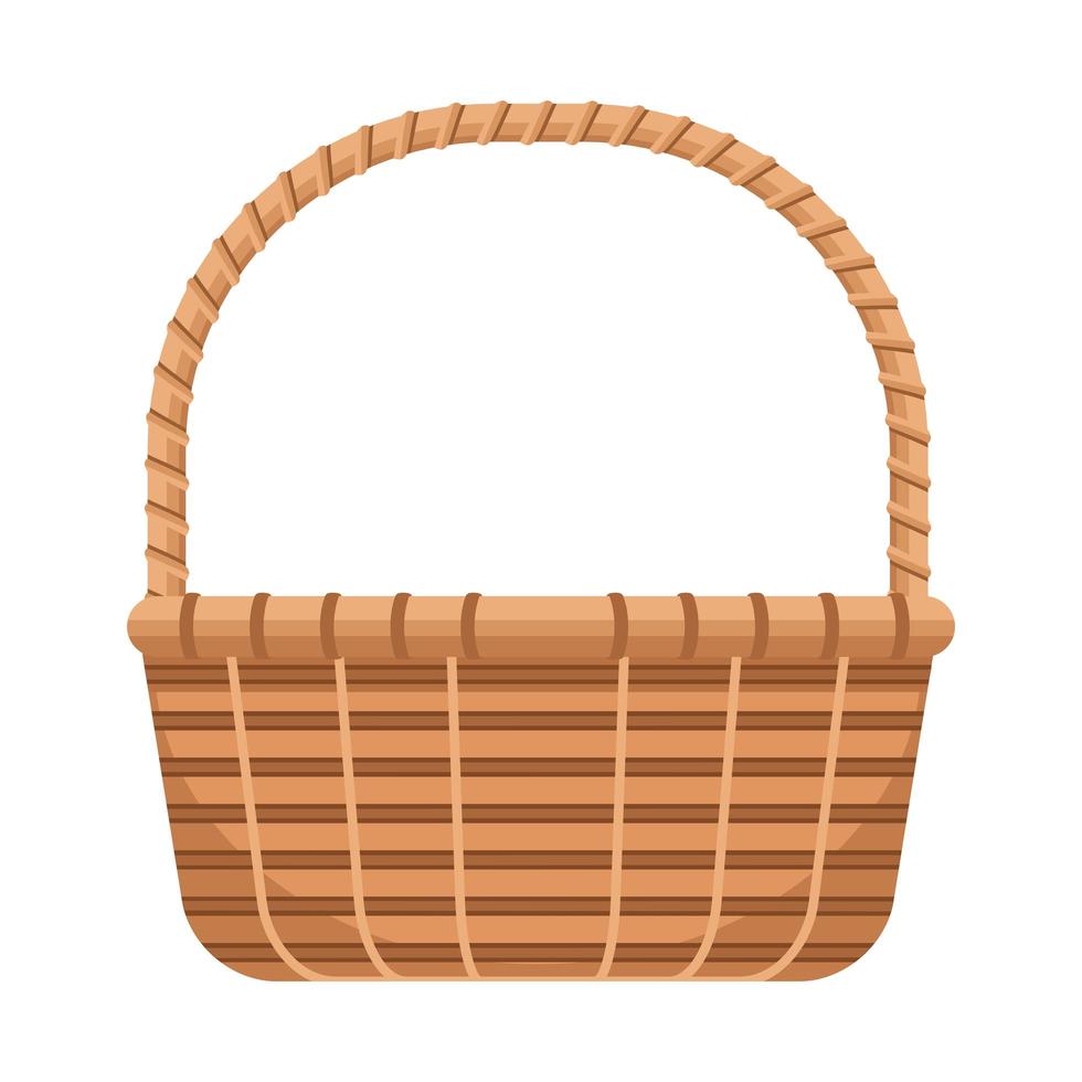 classic basket straw isolated icon vector