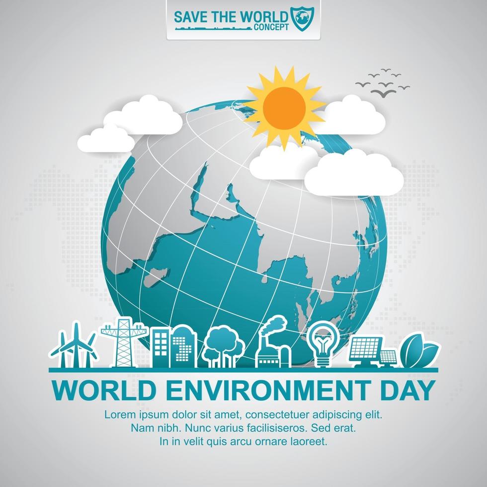 Earth globe vector illustration can be use as flyer  banner or poster World Environment Day concept