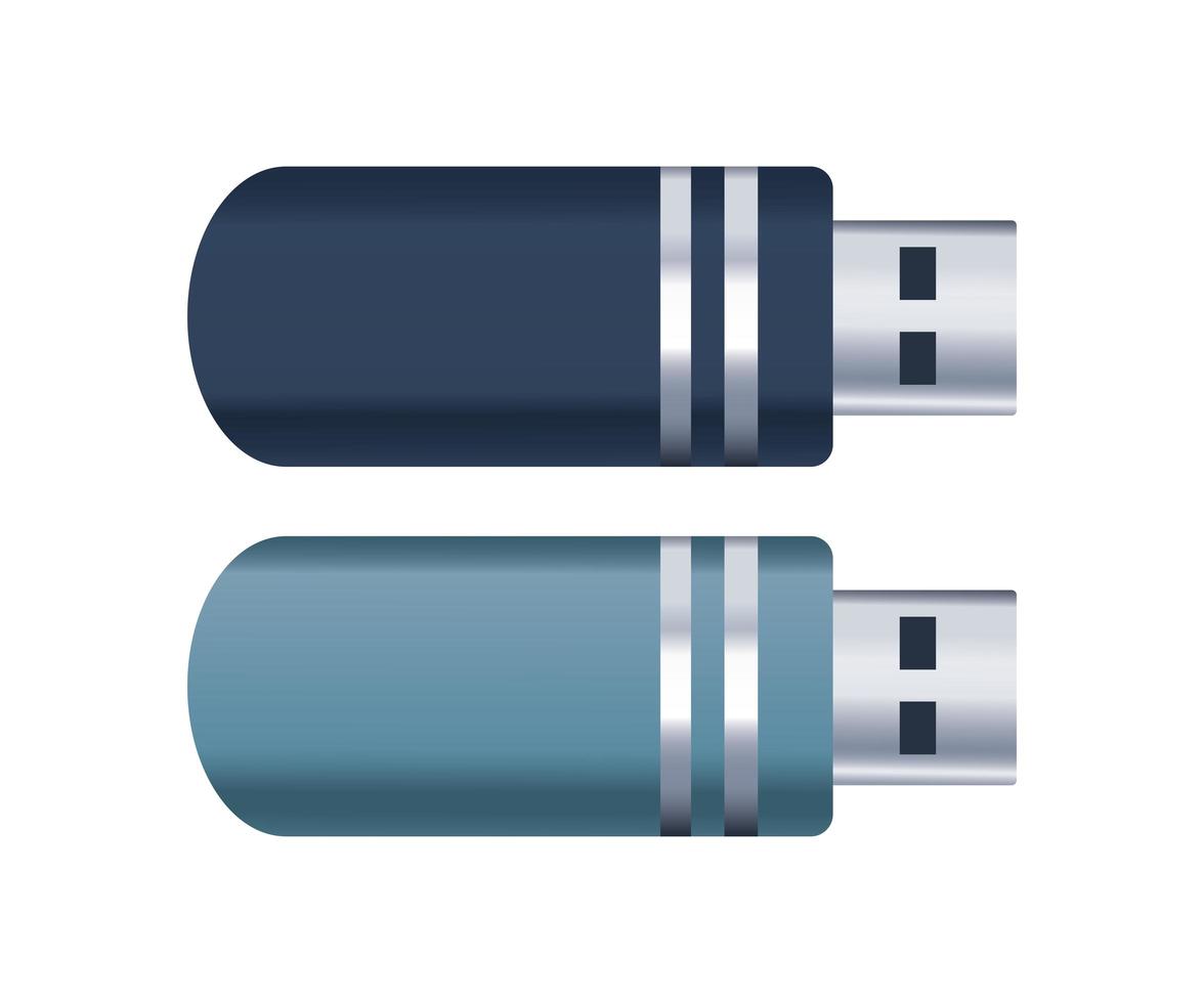 iconos de elementos de marca de maqueta de memorias usb vector