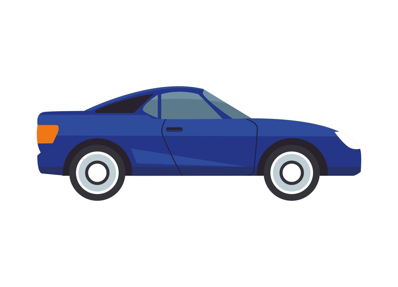 Icono aislado del color del vehículo coche azul vector