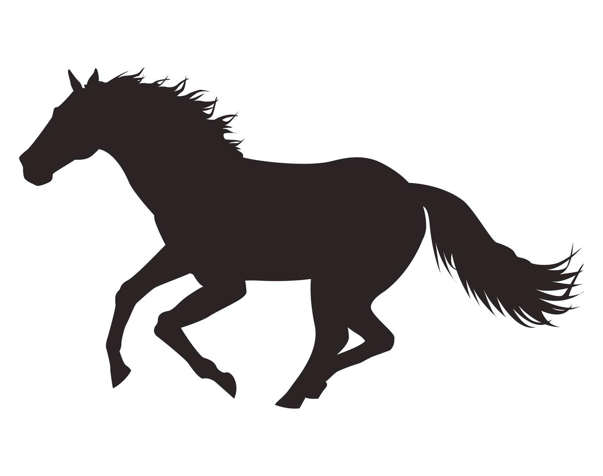 horse black running animal silhouette vector