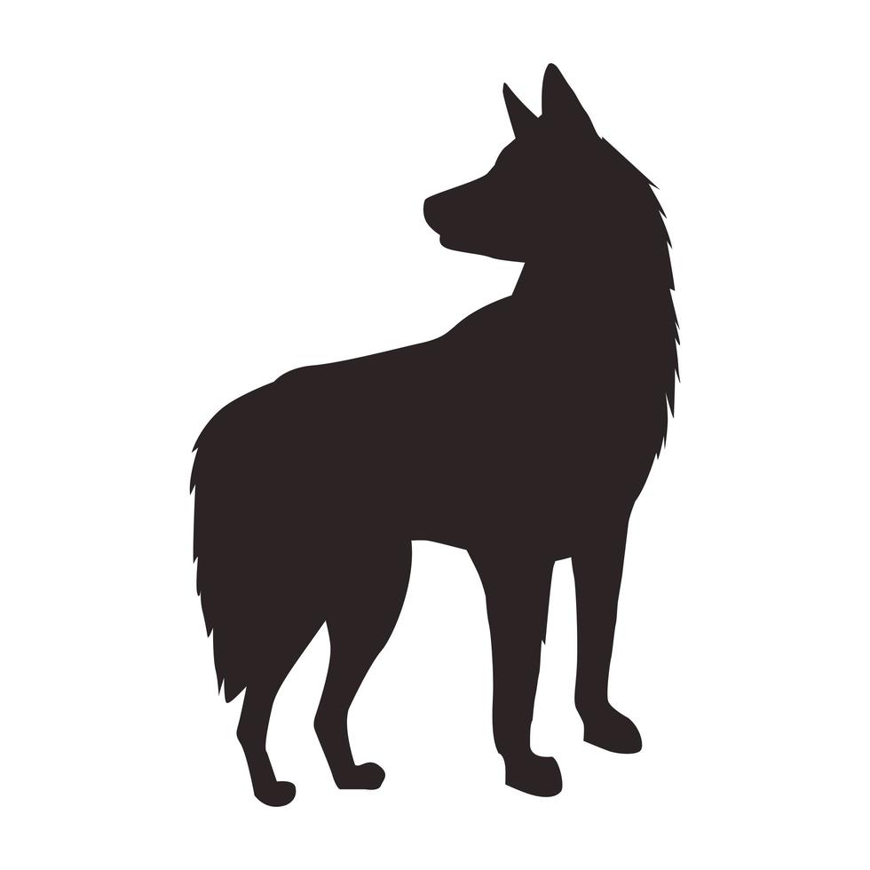 cute dog pet mascot silhouette vector