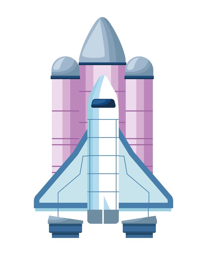 spaceship spatial vehicle isolated icon vector