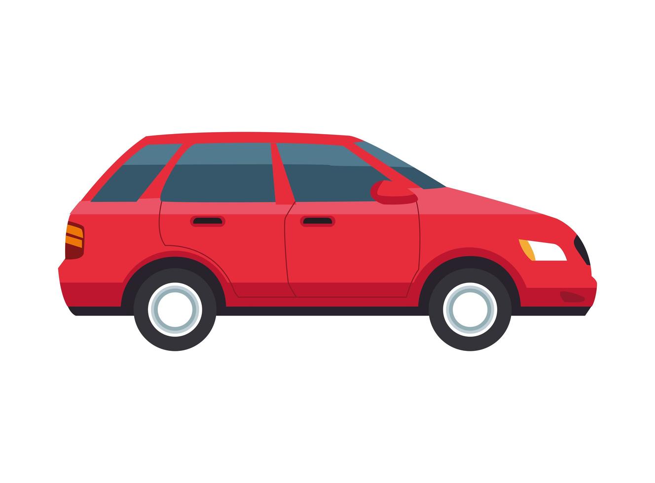 Icono aislado del color del vehículo coche rojo vector