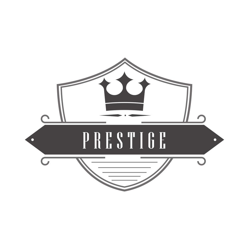 prestige shield vintage vector