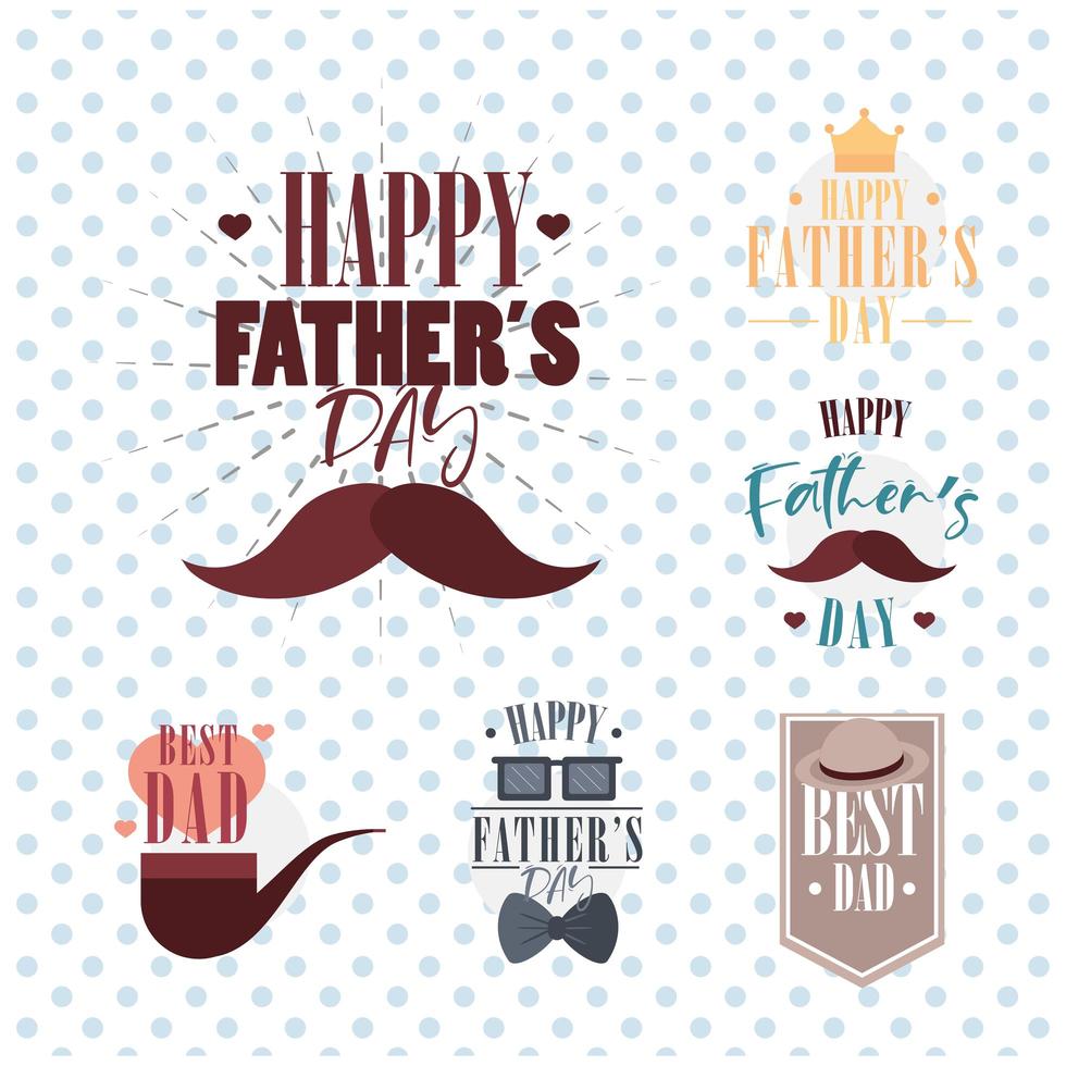 fathers day set vector