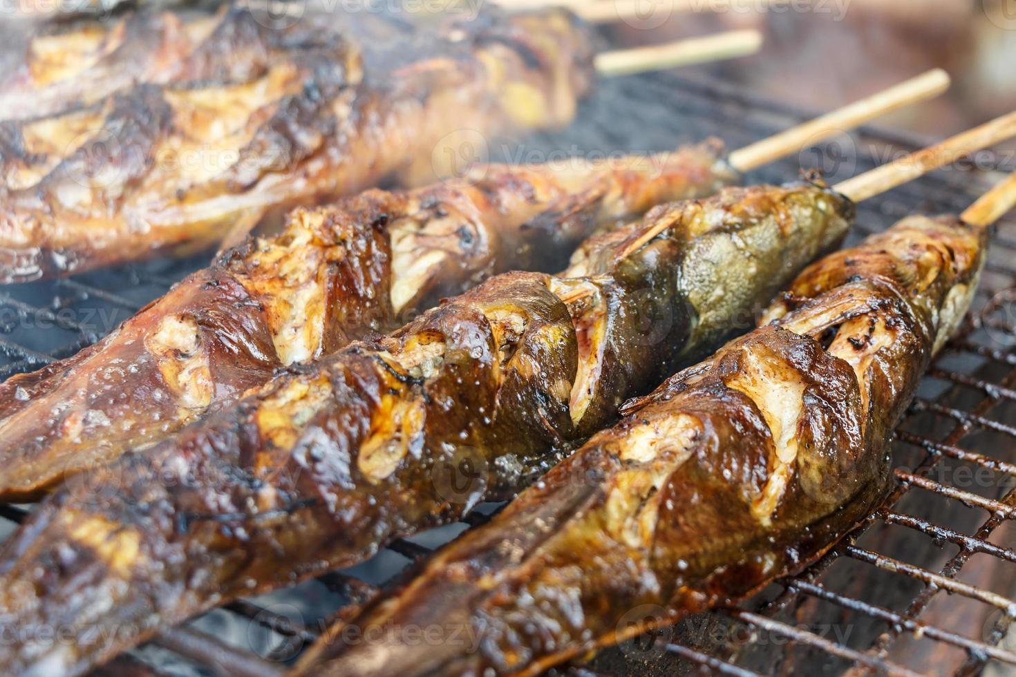 los bagres fueron asados a la parrilla foto