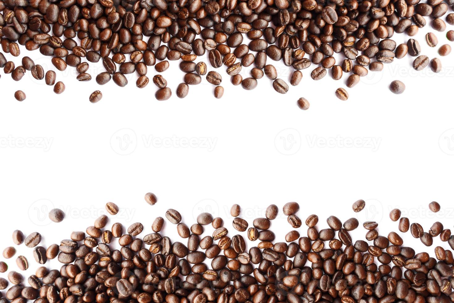 coffee beans at border of image left and right with blank area for fill text photo