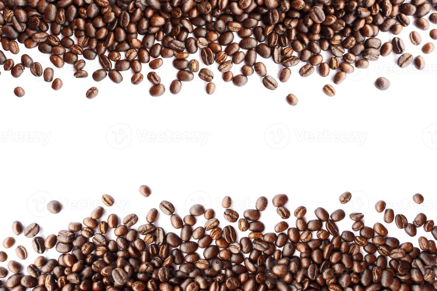 coffee beans at border of image left and right with blank area for fill text photo