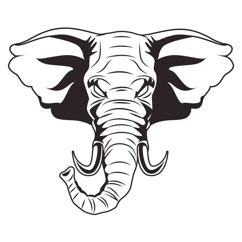 elephant animal wild head character icon vector