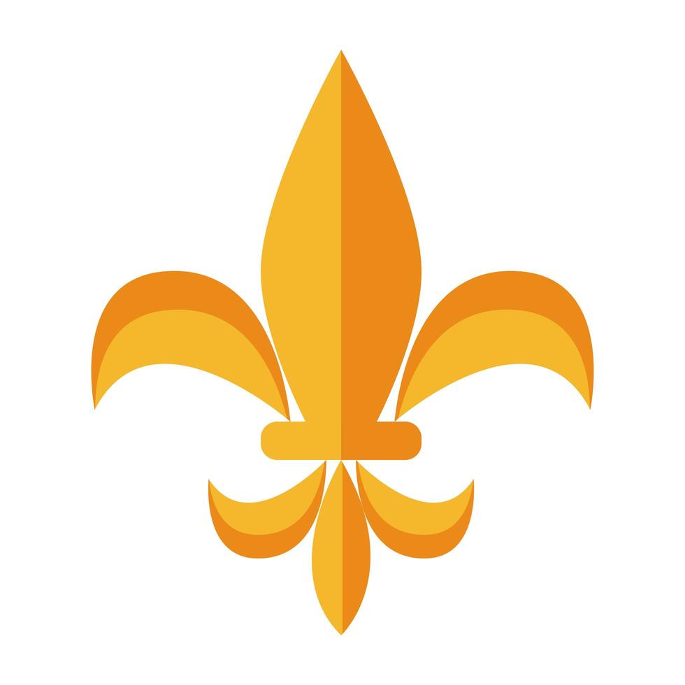 golden flower mardi gras icon vector